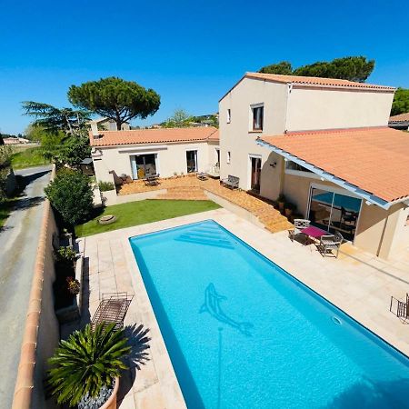 Annexe Des Pins - Studio Gite Avec Piscine & Climatisation Villeneuve-lès-Béziers Dış mekan fotoğraf